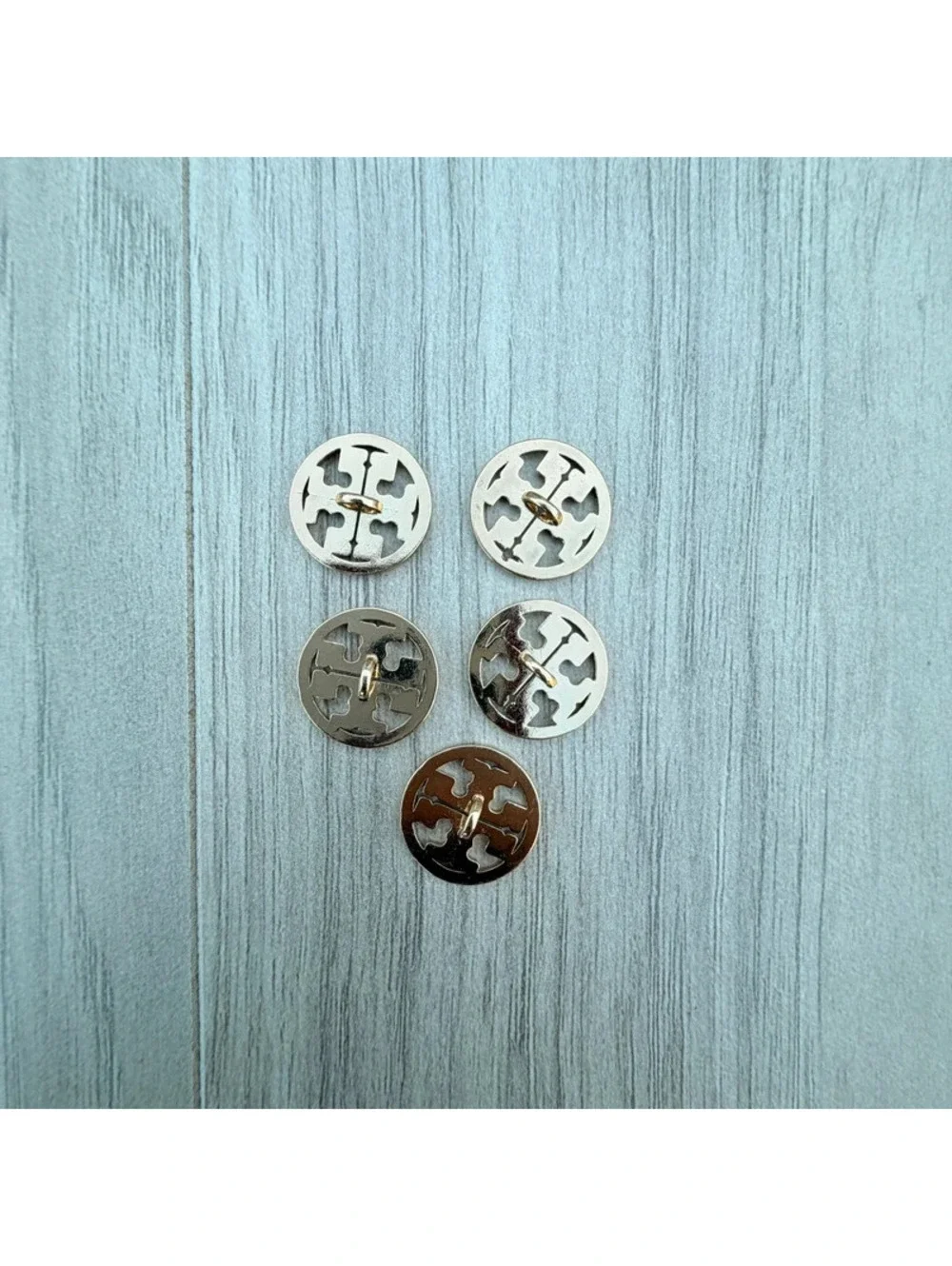 Tory Burch Gold Logo Button 5 piece Set